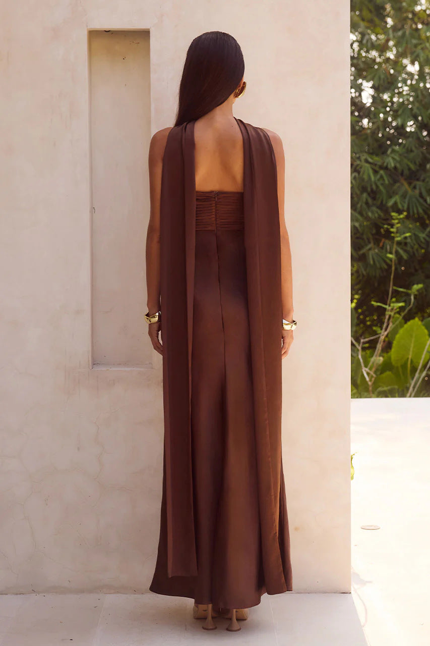 Velour Midnight Maxi Dress - Maroon